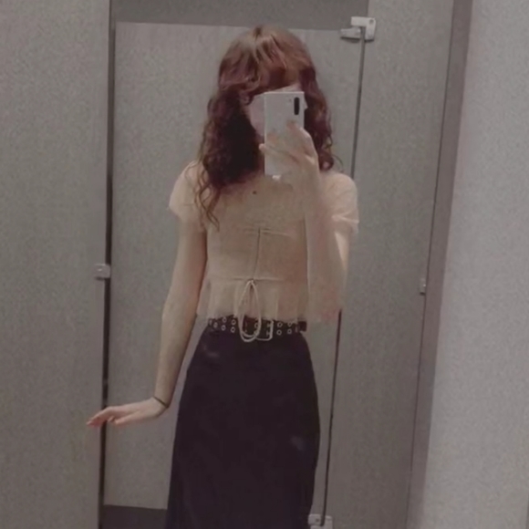 Fairycore dusty rose scrunch top - Picture 5 of 6